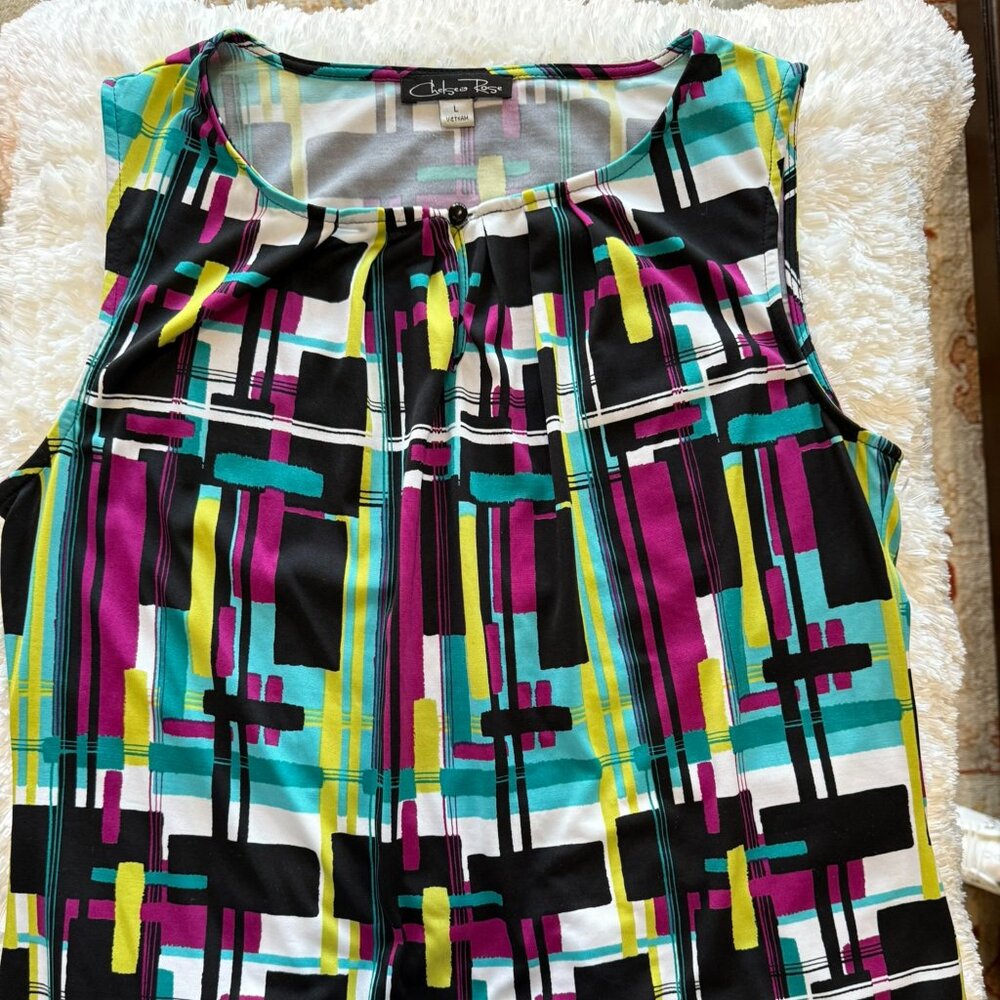 Chelsea Rose - Sleeveless Multi-color Shell